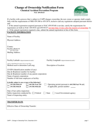 Change of Ownership Notification Form - Chemical Accident Prevention Program (Capp) - Nevada, Page 2