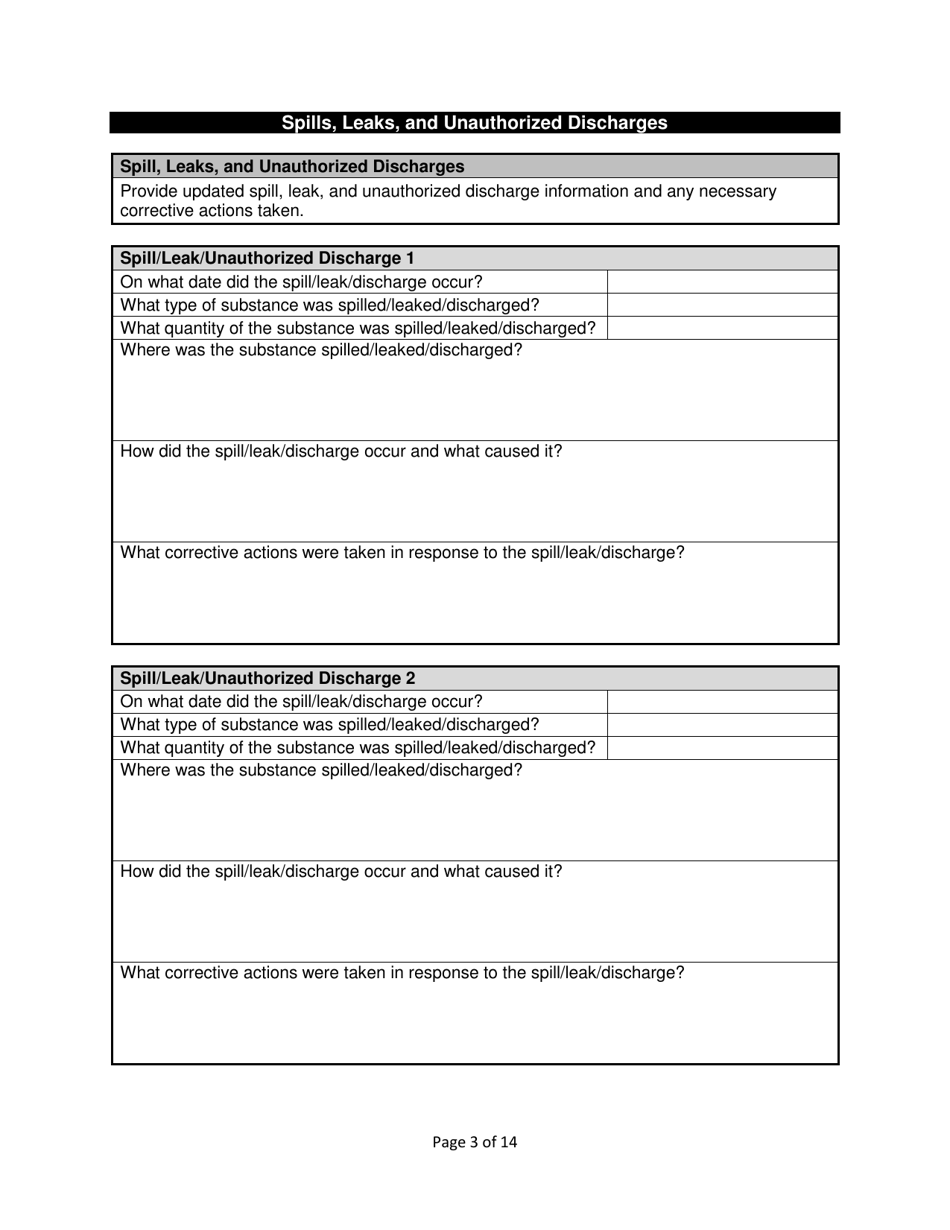 Mining Stormwater Annual Report Template - Nevada, Page 5