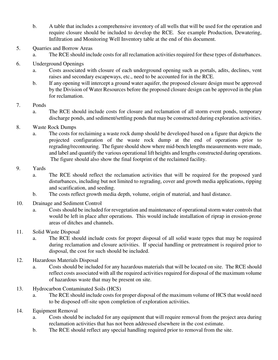 Reclamation Plan and Permit Application for an Exploration Project - Nevada, Page 11
