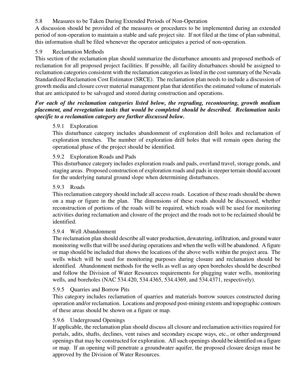 Reclamation Plan and Permit Application for an Exploration Project - Nevada, Page 7