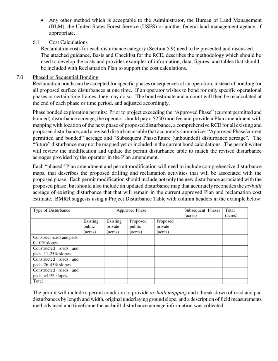 Reclamation Plan and Permit Application for an Exploration Project - Nevada, Page 9