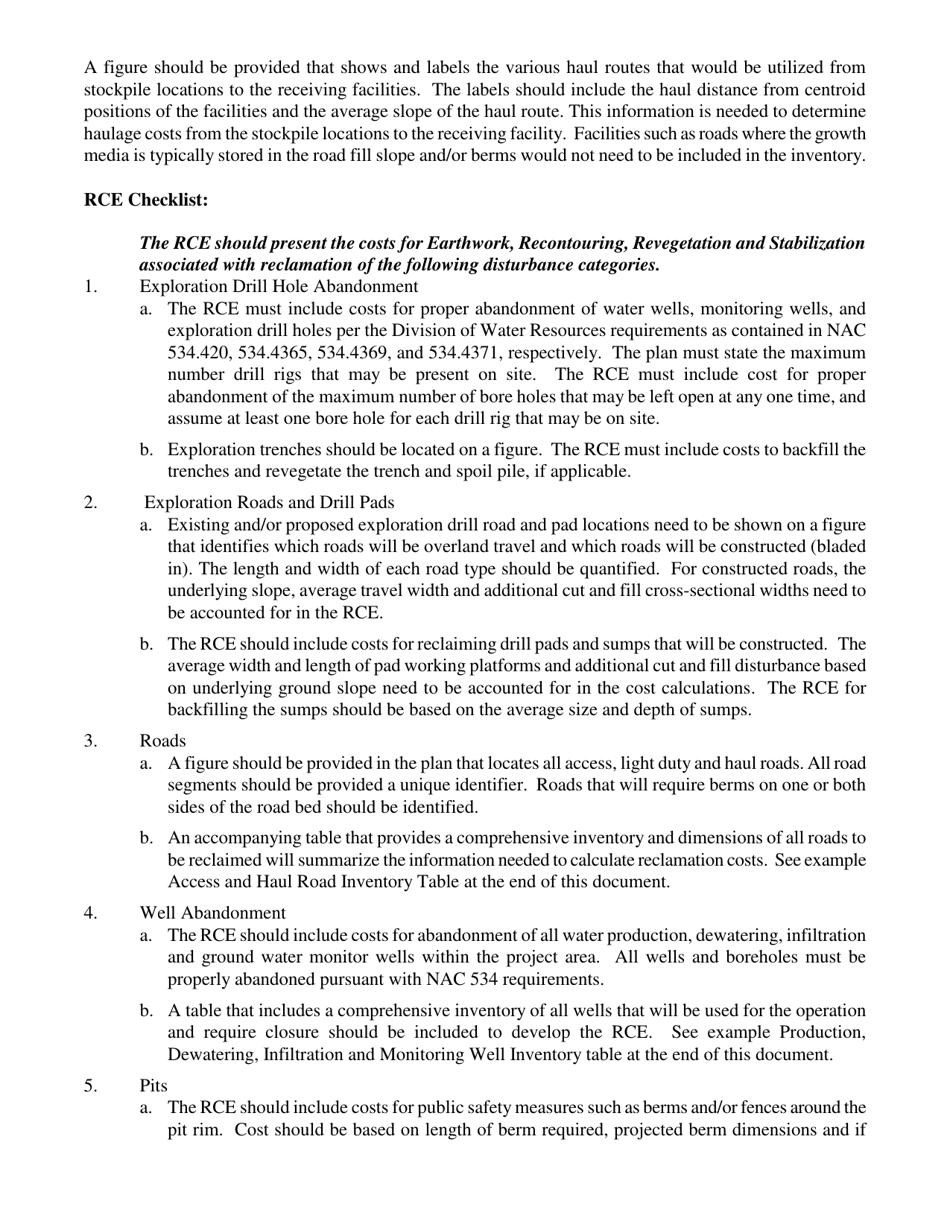Reclamation Plan and Permit Application for a Mining Operation - Nevada, Page 12