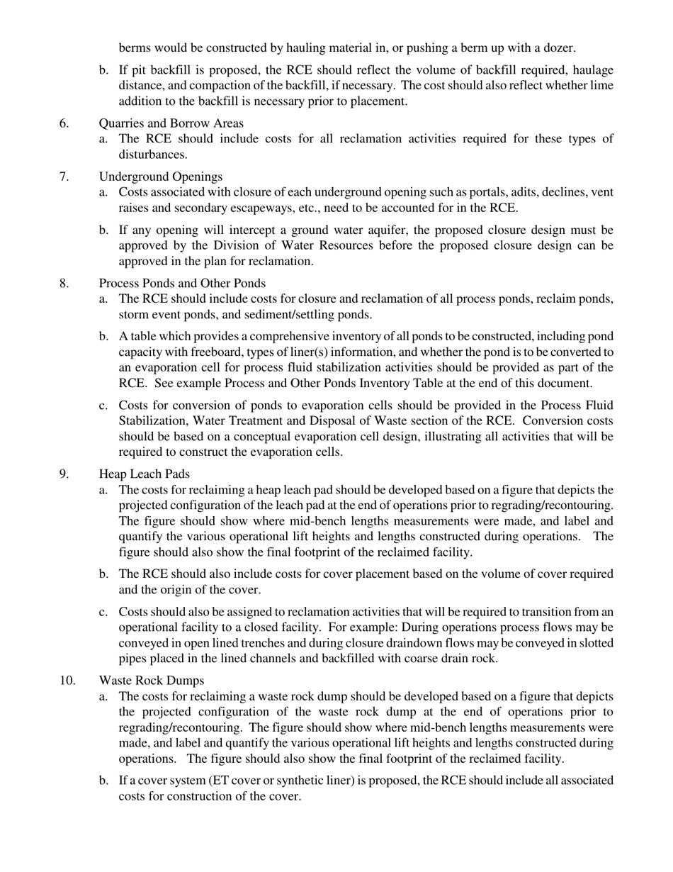 Reclamation Plan and Permit Application for a Mining Operation - Nevada, Page 13