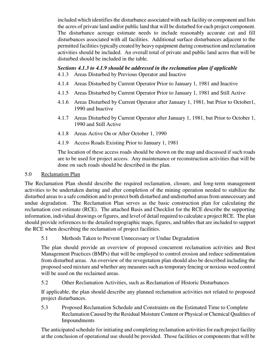 Reclamation Plan and Permit Application for a Mining Operation - Nevada, Page 5