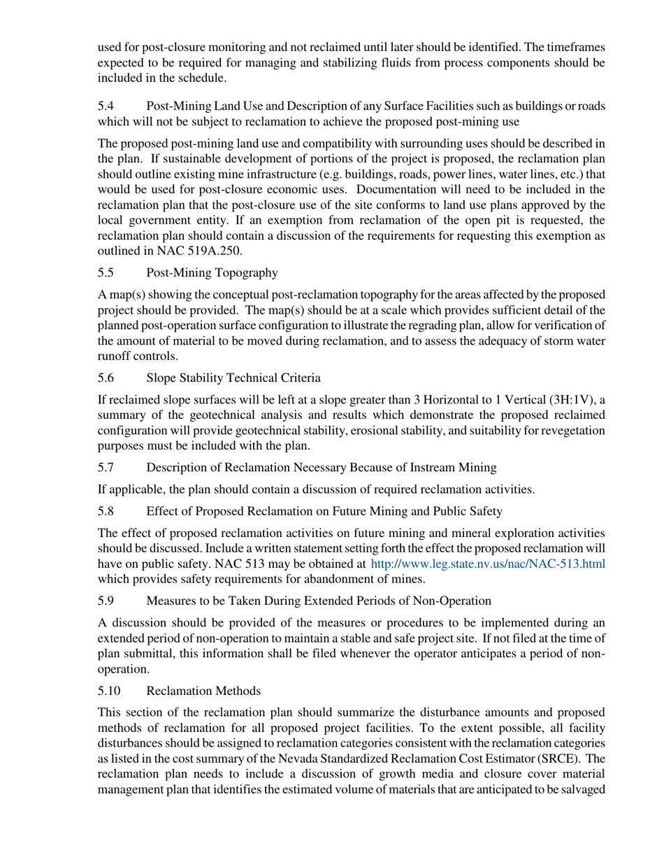 Reclamation Plan and Permit Application for a Mining Operation - Nevada, Page 6