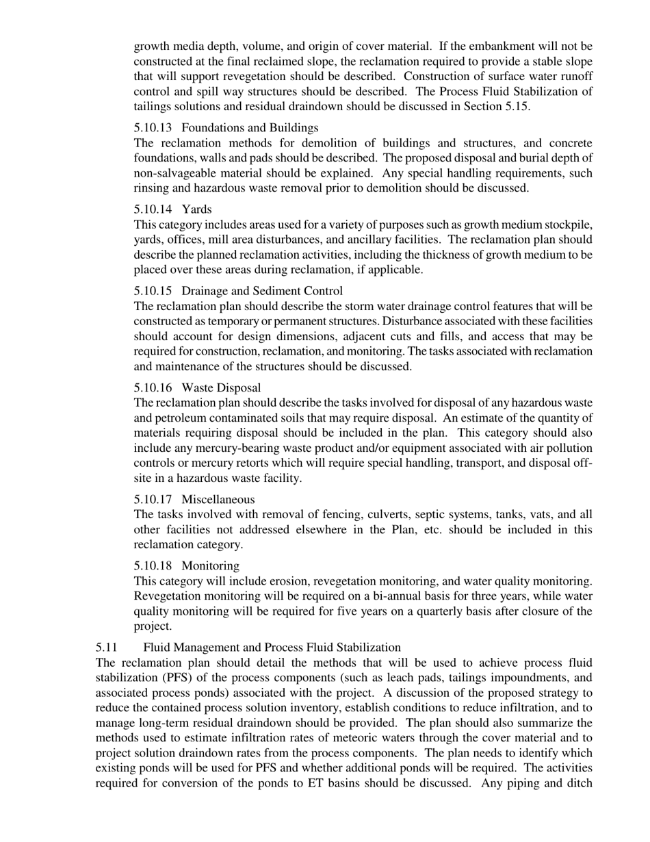 Reclamation Plan and Permit Application for a Mining Operation - Nevada, Page 9