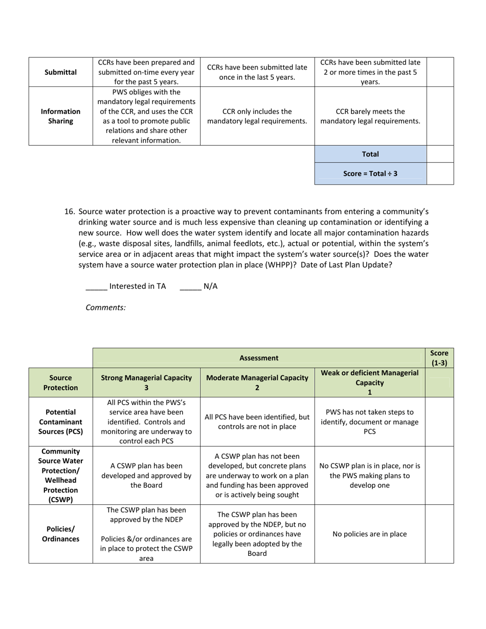 Technical, Managerial and Financial (Tmf) Capacity Survey for Public Water Systems (Pws) - Nevada, Page 14
