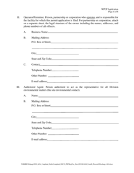 Form M Water Pollution Control Permit Application for Mining, Milling, Discharge, or Other Process - Nevada, Page 4