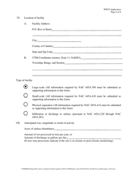 Form M Water Pollution Control Permit Application for Mining, Milling, Discharge, or Other Process - Nevada, Page 6