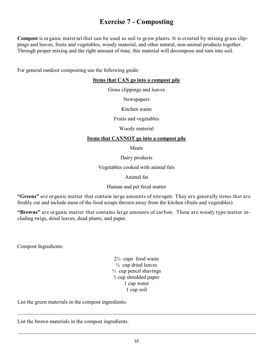 Recycling  Waste Reduction Student Workbook - Nevada, Page 10