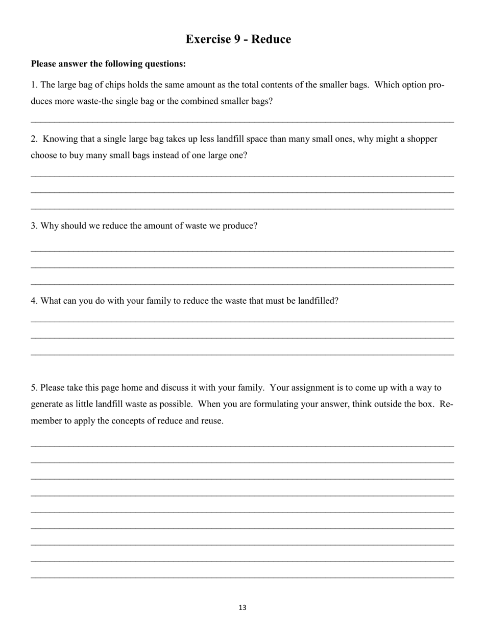 Recycling  Waste Reduction Student Workbook - Nevada, Page 13