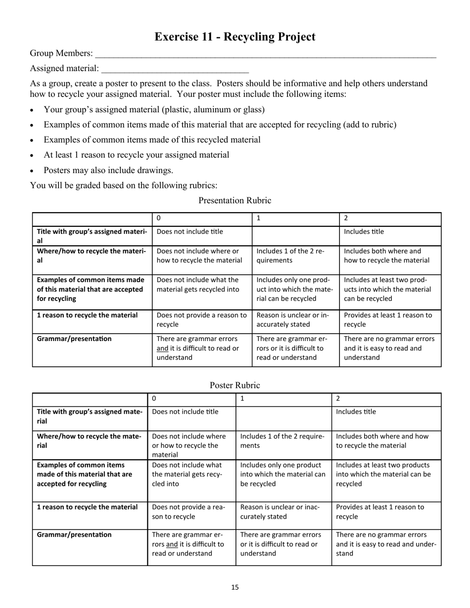Recycling  Waste Reduction Student Workbook - Nevada, Page 15