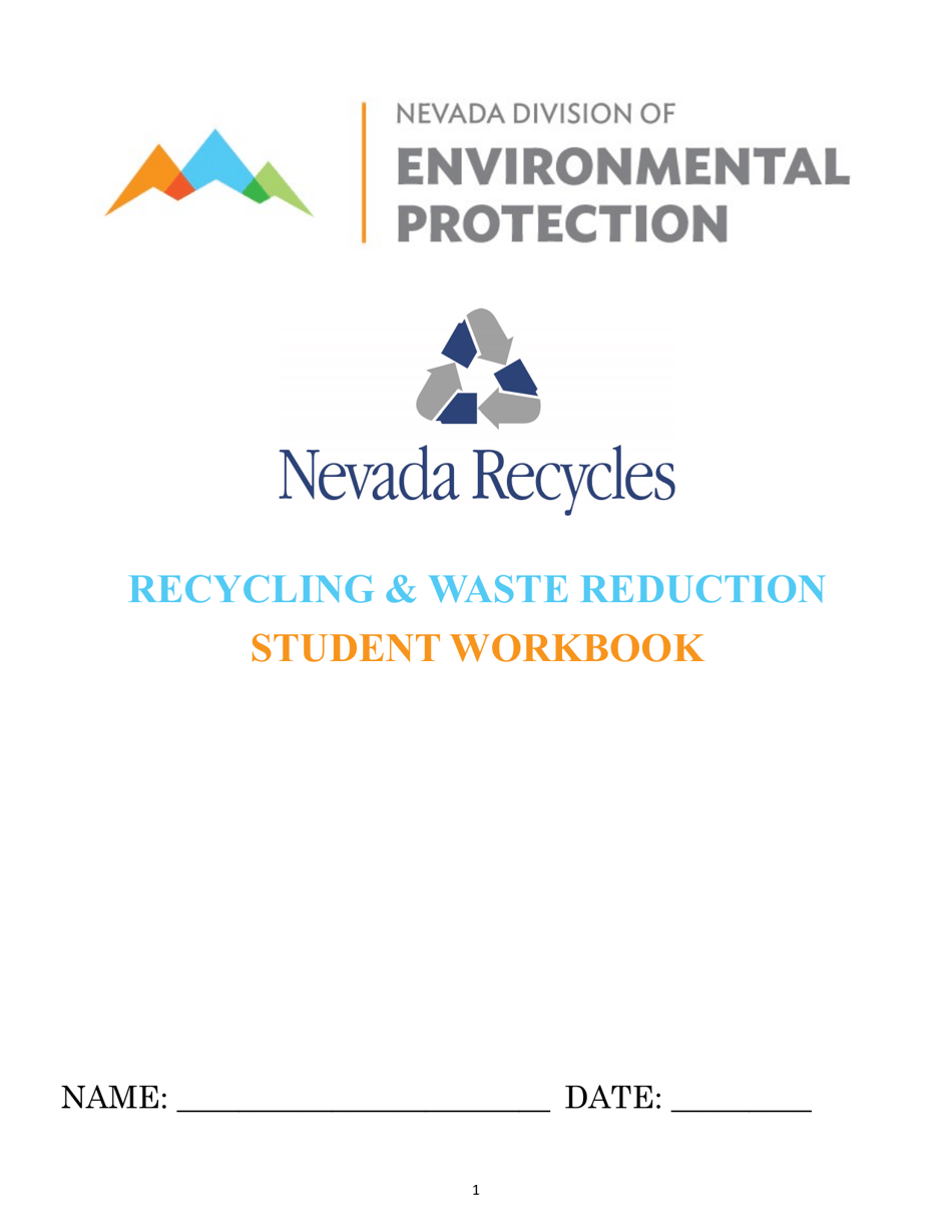 Recycling  Waste Reduction Student Workbook - Nevada, Page 1