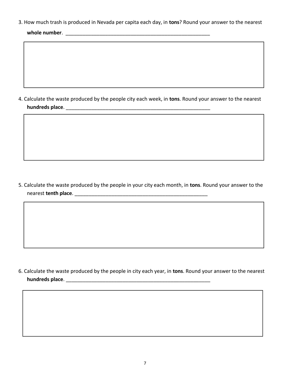 Recycling  Waste Reduction Student Workbook - Nevada, Page 7