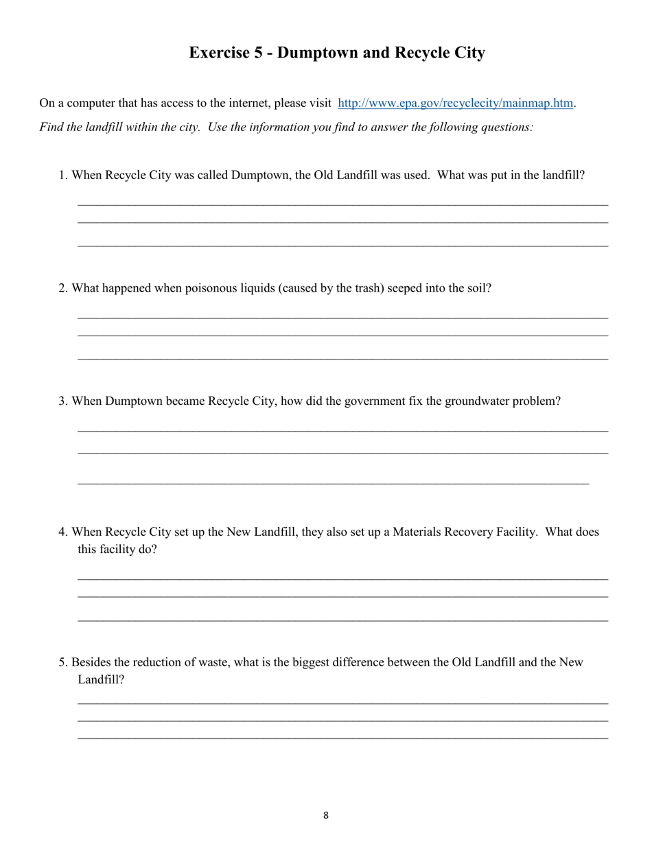 Recycling  Waste Reduction Student Workbook - Nevada, Page 8