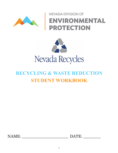Recycling & Waste Reduction Student Workbook - Nevada