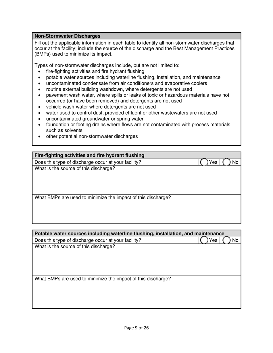 Stormwater Pollution Prevention Plan (Swppp) Template - Nevada, Page 11