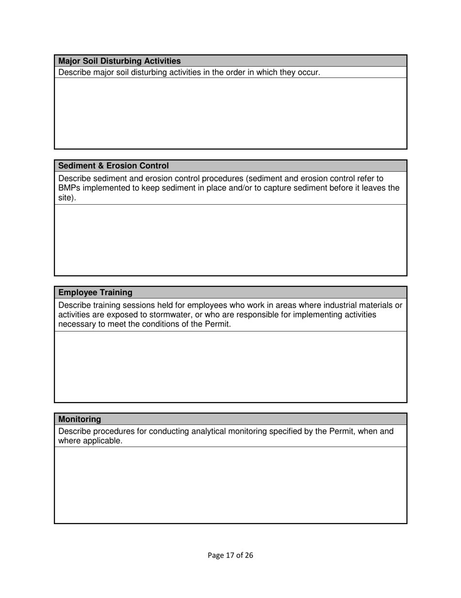 Stormwater Pollution Prevention Plan (Swppp) Template - Nevada, Page 19
