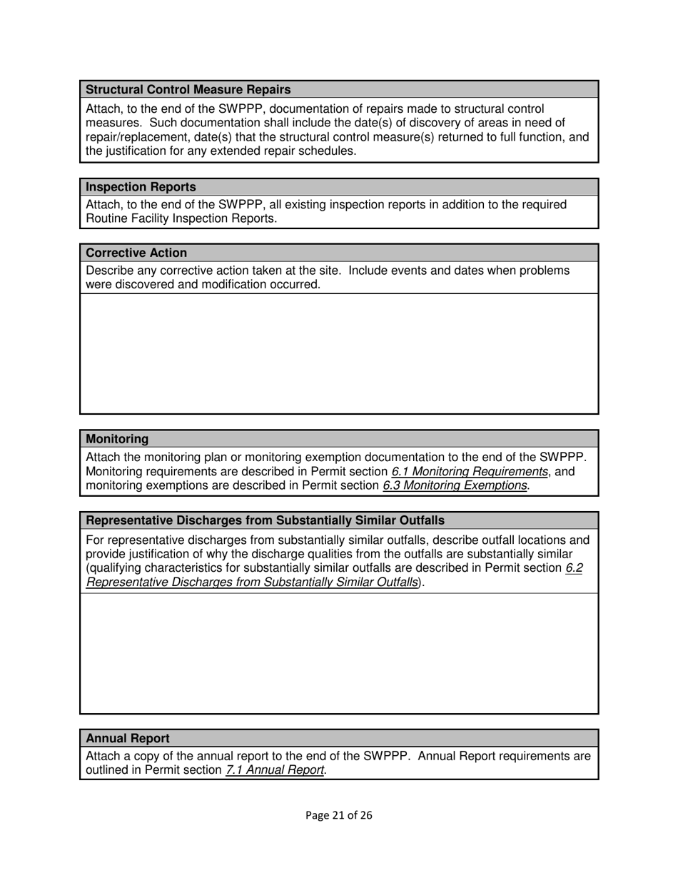 Stormwater Pollution Prevention Plan (Swppp) Template - Nevada, Page 23