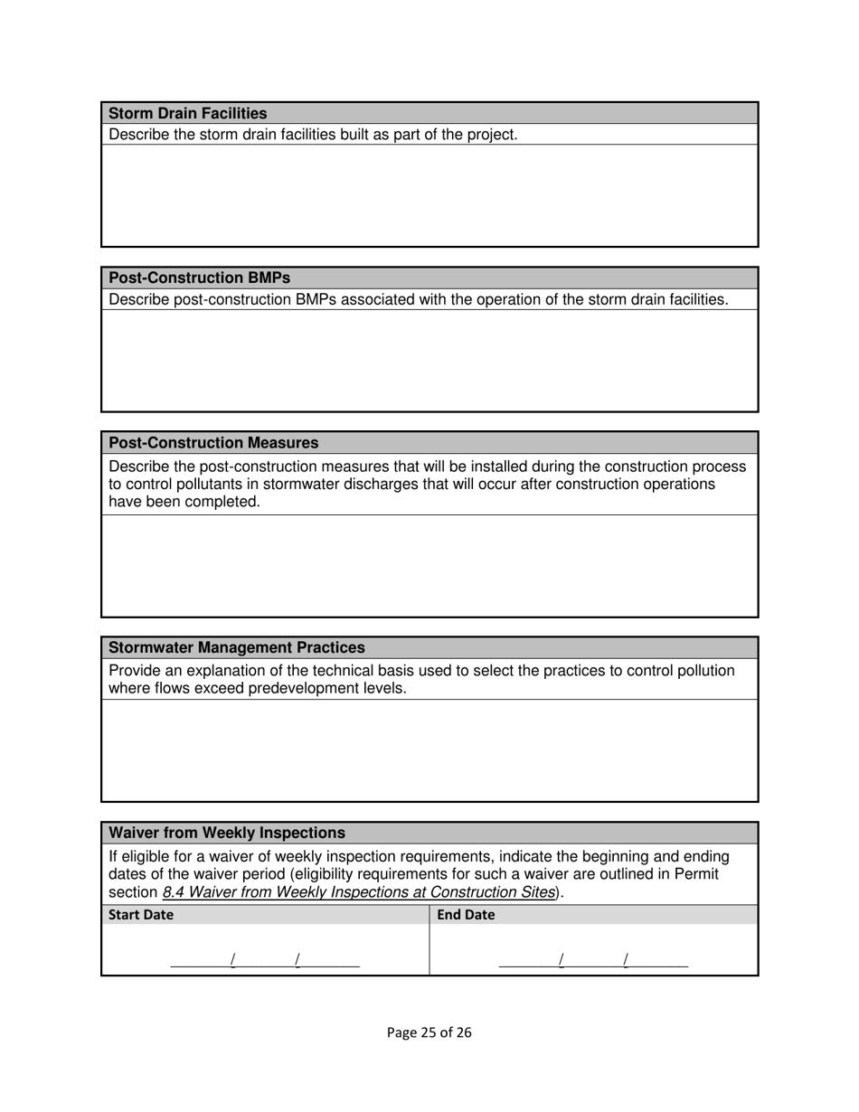Stormwater Pollution Prevention Plan (Swppp) Template - Nevada, Page 27