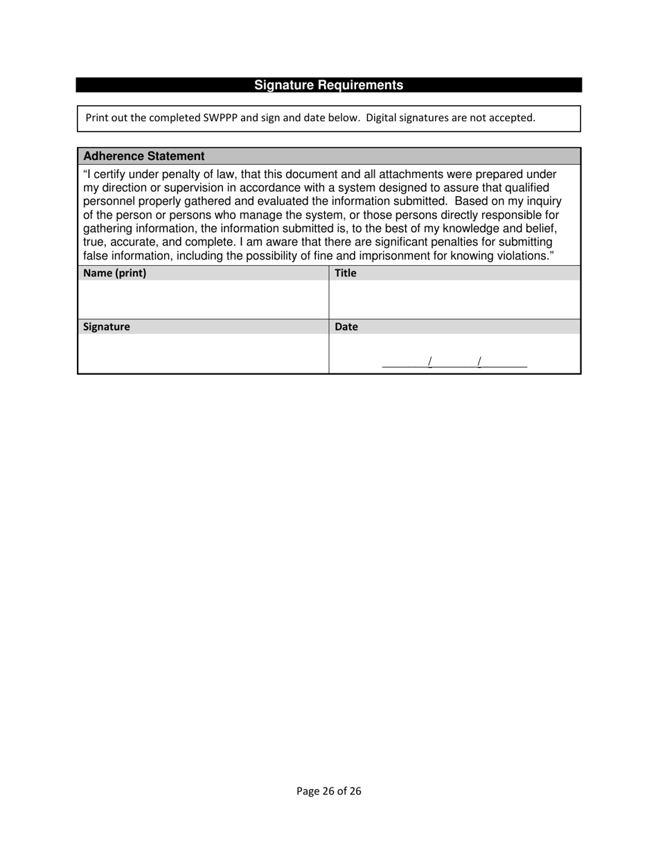 Stormwater Pollution Prevention Plan (Swppp) Template - Nevada, Page 28