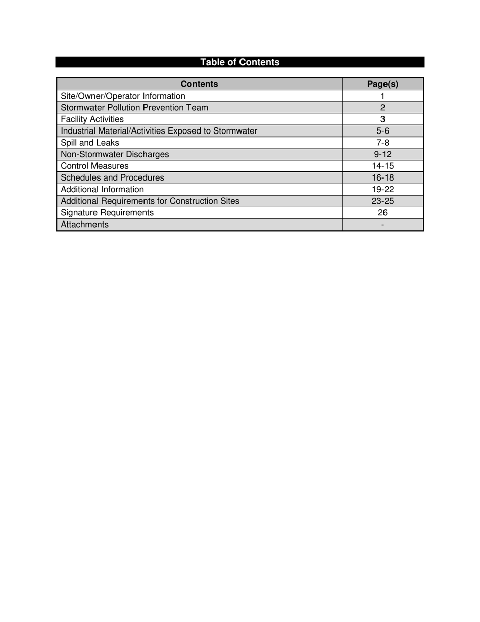 Nevada Stormwater Pollution Prevention Plan (Swppp) Template - Fill Out ...