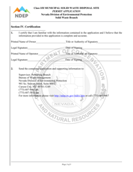 Class I/II Municipal Solid Waste Disposal Site Permit Application - Nevada, Page 3