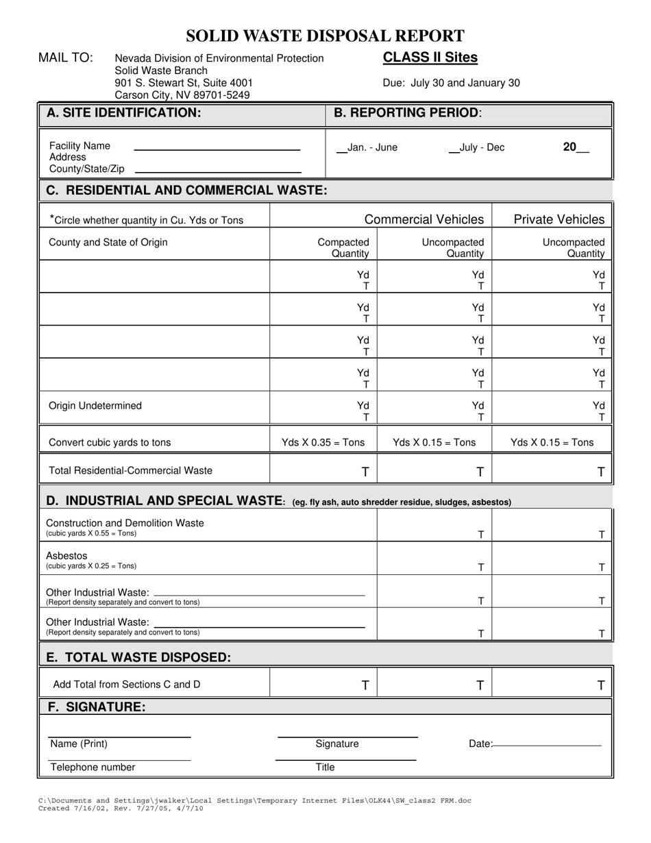 nevada-solid-waste-disposal-report-class-ii-sites-fill-out-sign