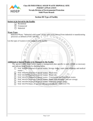 Class Iii Industrial Solid Waste Disposal Site Permit Application - Nevada, Page 2