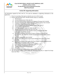 Class Iii Industrial Solid Waste Disposal Site Permit Application - Nevada, Page 3