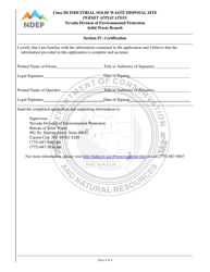 Class Iii Industrial Solid Waste Disposal Site Permit Application - Nevada, Page 4