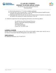Part 1 Class Iii Landfill Permit Waiver Application - Nevada, Page 2