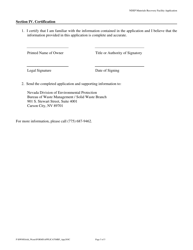 Materials Recovery Facility Application - Nevada, Page 5