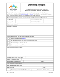 Document preview: Form SW635-A Illegal Dumping Civil Penalties Authorization to Expend Funds - Nevada