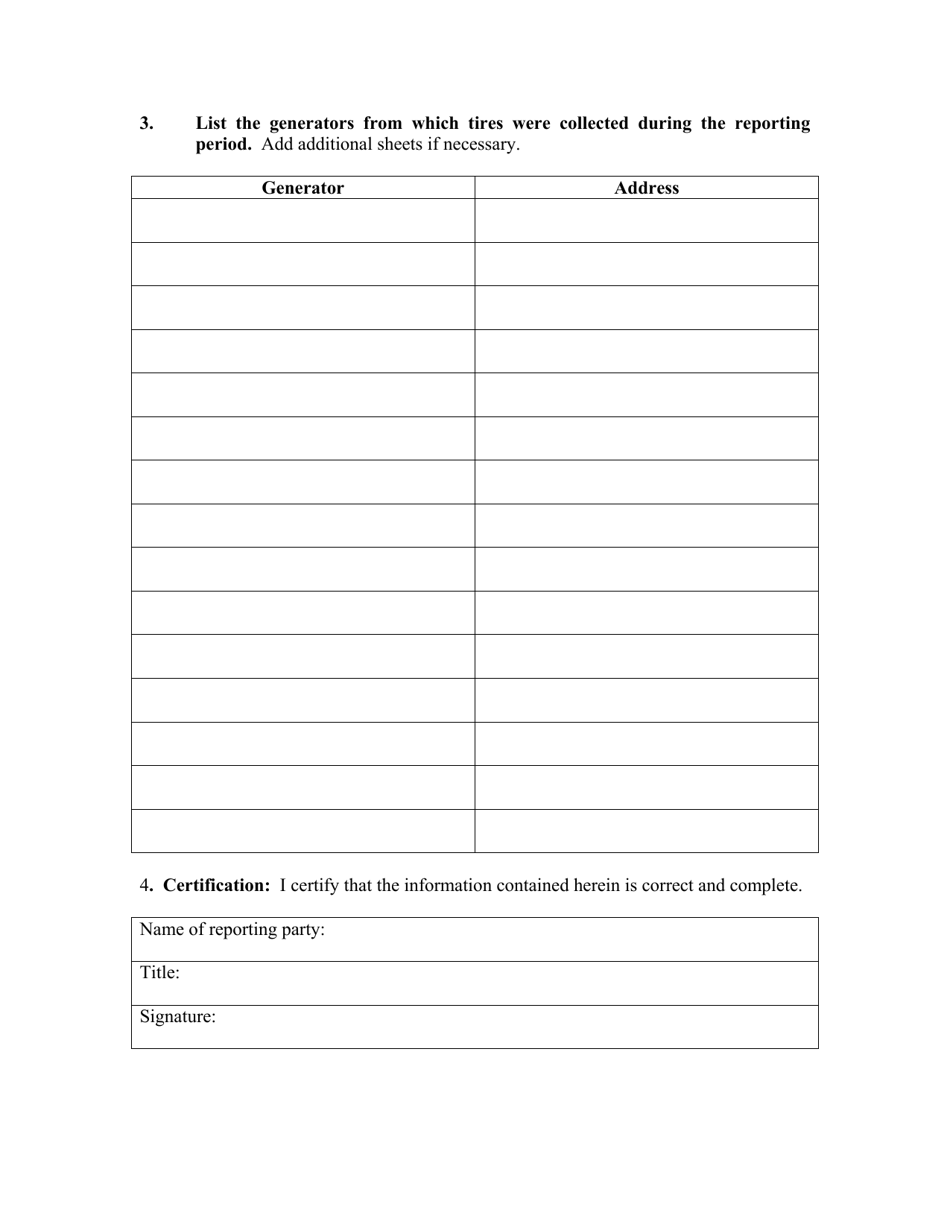 State of Nevada Waste Tire Hauler Report Form - Nevada, Page 2