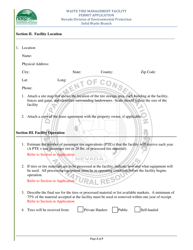 Waste Tire Management Facility Permit Application - Nevada, Page 2