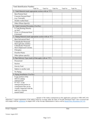 Aboveground Storage Tank Enrollment Form - Nevada, Page 2