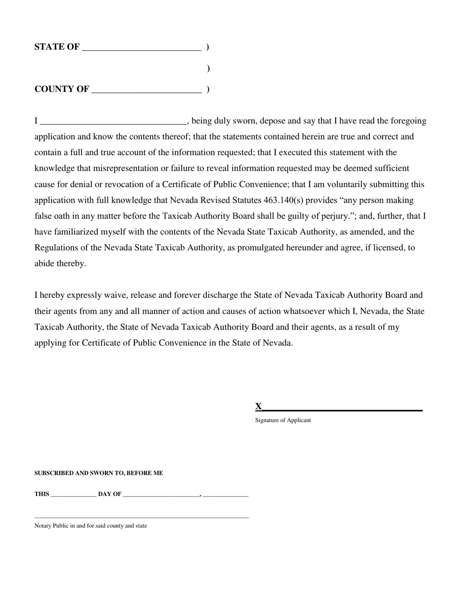 Notary Page for Privileged Licensing - Nevada, Page 1