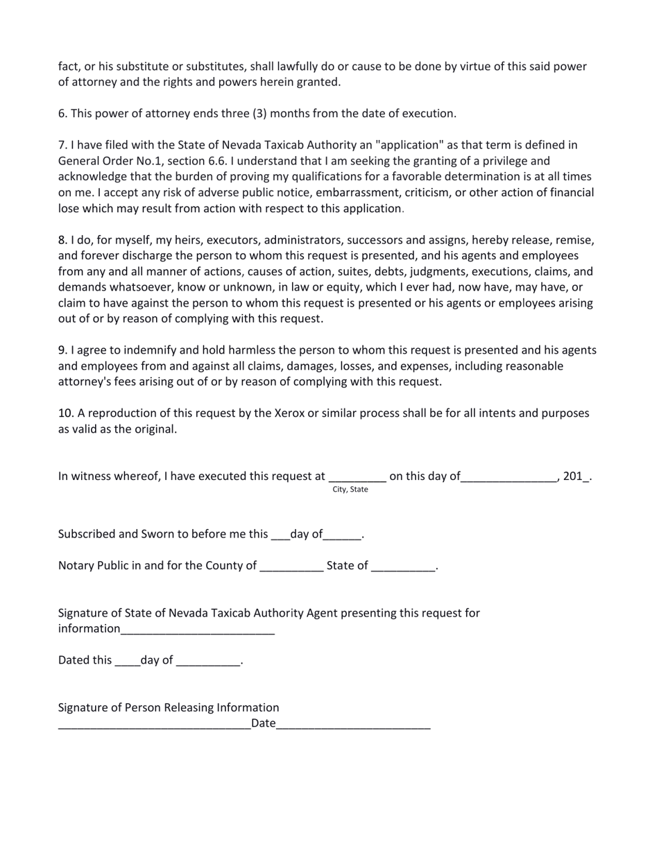 Application Process for a Certificate of Public Convenience and Necessity - Nevada, Page 7