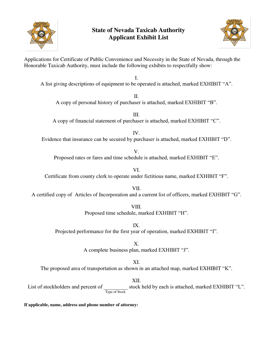 Application Process for a Certificate of Public Convenience and Necessity - Nevada, Page 8