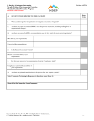 Form I Element Audit Checklist - Facility &amp; Substance Information - Nevada, Page 2