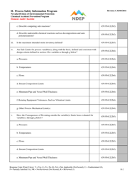 Form II Element Audit Checklist - Process Safety Information Program - Nevada, Page 2