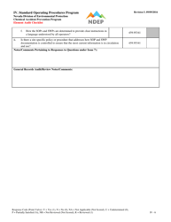 Form IV Element Audit Checklist - Standard Operating Procedures Program - Nevada, Page 6