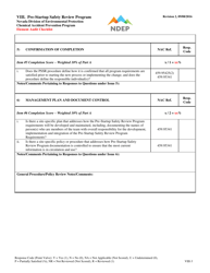 Form VIII Element Audit Checklist - Pre-startup Safety Review Program - Nevada, Page 3