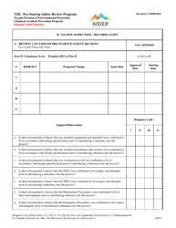 Form VIII Element Audit Checklist - Pre-startup Safety Review Program - Nevada, Page 4