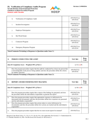 Form IX Element Audit Checklist - Verification of Compliance Audits Program - Nevada, Page 2