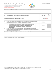 Form IX Element Audit Checklist - Verification of Compliance Audits Program - Nevada, Page 3