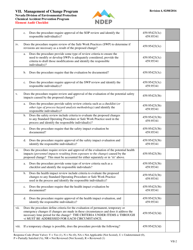 Form VII Element Audit Checklist - Management of Change Program - Nevada, Page 2