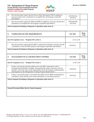 Form VII Element Audit Checklist - Management of Change Program - Nevada, Page 4