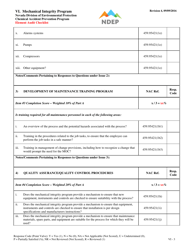 Form VI Mechanical Integrity Program Element Audit Checklist - Nevada, Page 3